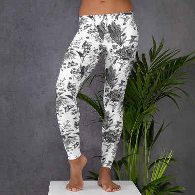 Black & White Hummingbird Leggings - We Love Hummingbirds