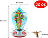 Blue Firework Hand Blown Glass Hummingbird Feeder - Holds 34 oz of Nectar - We Love Hummingbirds