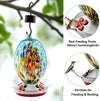 Blue Flower Hand Blown Glass Hummingbird Feeder - Holds 30 oz of Nectar - We Love Hummingbirds