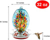 Blue Flower Hand Blown Glass Hummingbird Feeder - Holds 30 oz of Nectar - We Love Hummingbirds