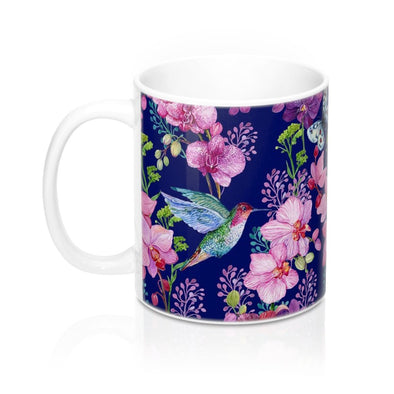 Blue Hummingbird Flowers Coffee & Tea Mug - Limited Edition Design - We Love Hummingbirds