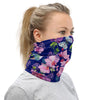 Blue Hummingbird Flowers Neck Gaiter Mask - We Love Hummingbirds