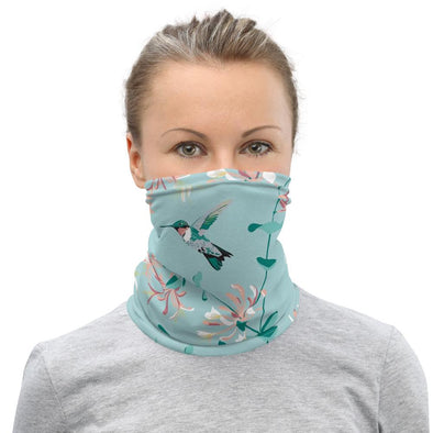 Blue Springtime Hummingbird Neck Gaiter Mask - We Love Hummingbirds