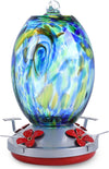 Blue Starry Night Hand Blown Glass Hummingbird Feeder- Holds 25 oz of Nectar - We Love Hummingbirds