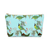 Blue Vintage Hummingbirds Flowers Accessory Pouch & Makeup Bag - We Love Hummingbirds