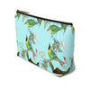 Blue Vintage Hummingbirds Flowers Accessory Pouch & Makeup Bag - We Love Hummingbirds
