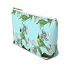 Blue Vintage Hummingbirds Flowers Accessory Pouch & Makeup Bag - We Love Hummingbirds