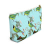 Blue Vintage Hummingbirds Flowers Accessory Pouch & Makeup Bag - We Love Hummingbirds