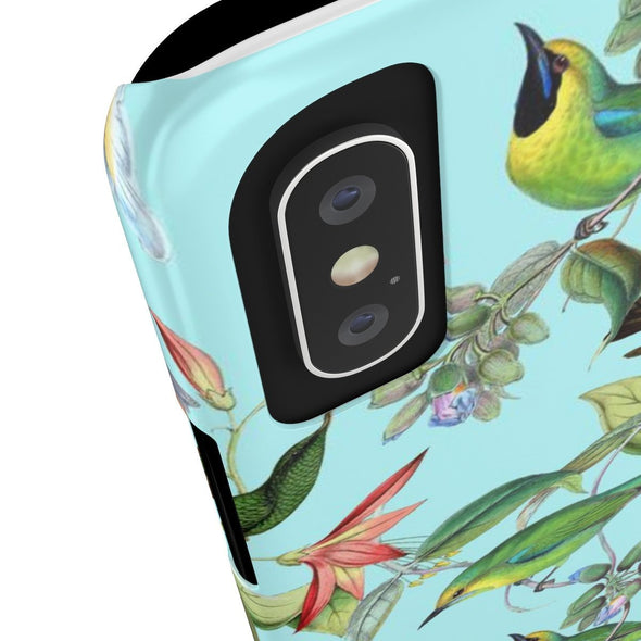 Blue Vintage Hummingbirds Slim Phone Case for iPhone, Samsung Galaxy, and Android - We Love Hummingbirds