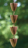 Browned Copper Finish Scalloped Rain Chain - We Love Hummingbirds