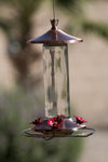 Brushed Metal and Glass Hummingbird Feeder - Super Easy-to-Use & Hummers LOVE It! - We Love Hummingbirds