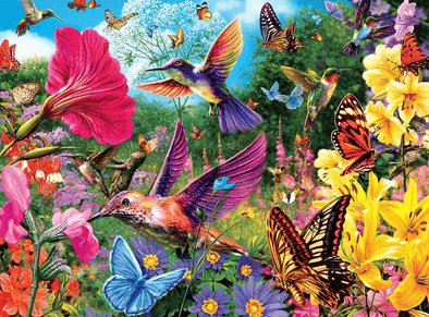 Buffalo Games - Hummingbird Garden - 1000 Piece Jigsaw Puzzle - We Love Hummingbirds
