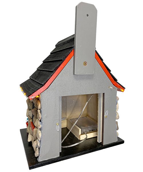Charlevoix Stone Christmas Cottage with LEDs Bird House - We Love Hummingbirds