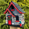 Charlevoix Stone Christmas Cottage with LEDs Bird House - We Love Hummingbirds