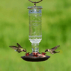 Clear Antique Bottle Decorative Glass Hummingbird Feeder - We Love Hummingbirds