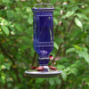 Cobalt Blue Antique Bottle Hummingbird Feeder - Holds 16 oz of Nectar - We Love Hummingbirds
