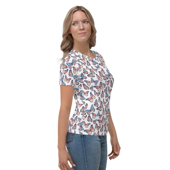 Colorful Butterflies All Over T-shirt - We Love Hummingbirds