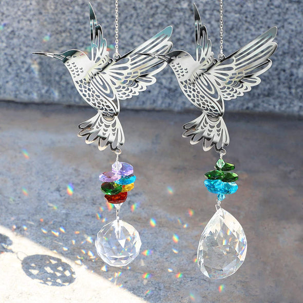 Crystal Hummingbird Window Suncatchers - 2 Pack - We Love Hummingbirds