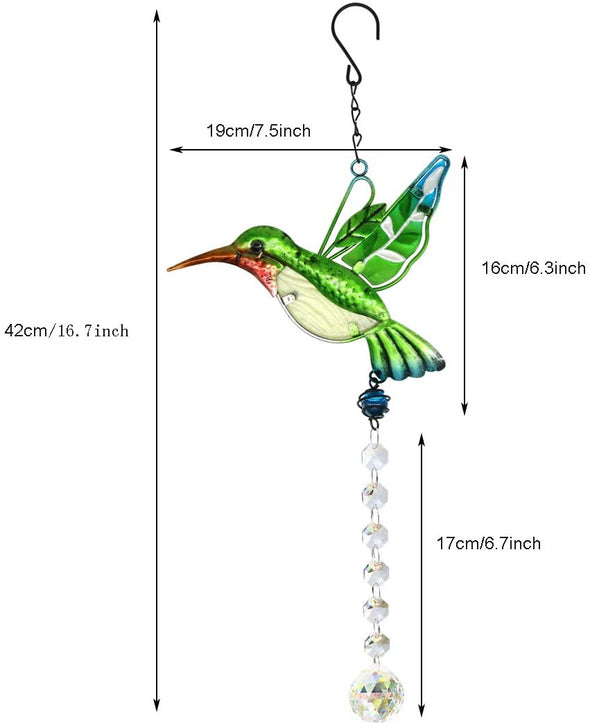 Cute Green Hummingbird Crystals Ornament Sun Catcher - We Love Hummingbirds