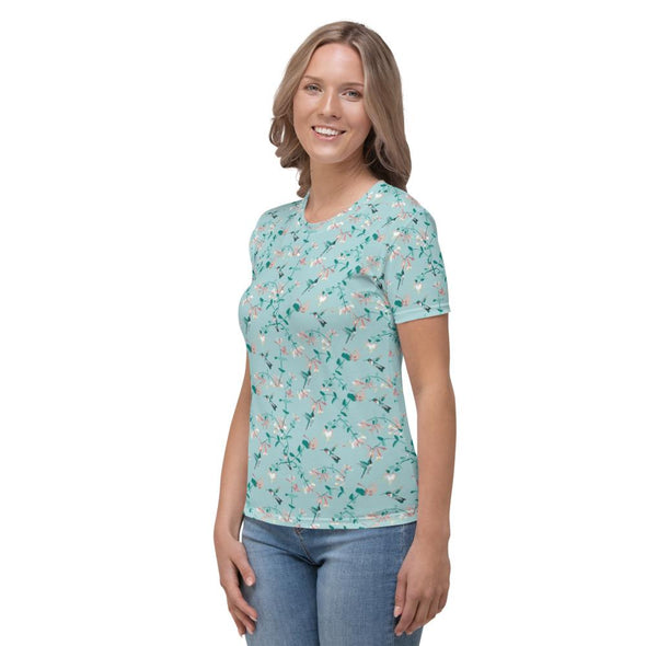 Dainty Flowers Hummingbirds All Over T-shirt - We Love Hummingbirds