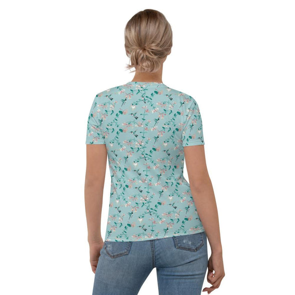 Dainty Flowers Hummingbirds All Over T-shirt - We Love Hummingbirds