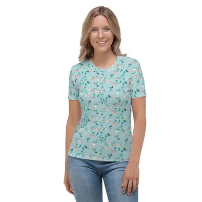 Dainty Flowers Hummingbirds All Over T-shirt - We Love Hummingbirds