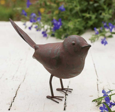 Decorative Cute Songbird Metal Bird Statue for Home Decor - We Love Hummingbirds