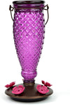 Diamond Purple Glass Hummingbird Feeder - Holds 24 oz of Nectar - We Love Hummingbirds