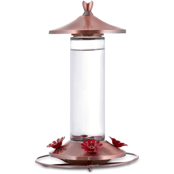 Elegant Glass Copper Hummingbird Feeder - We Love Hummingbirds