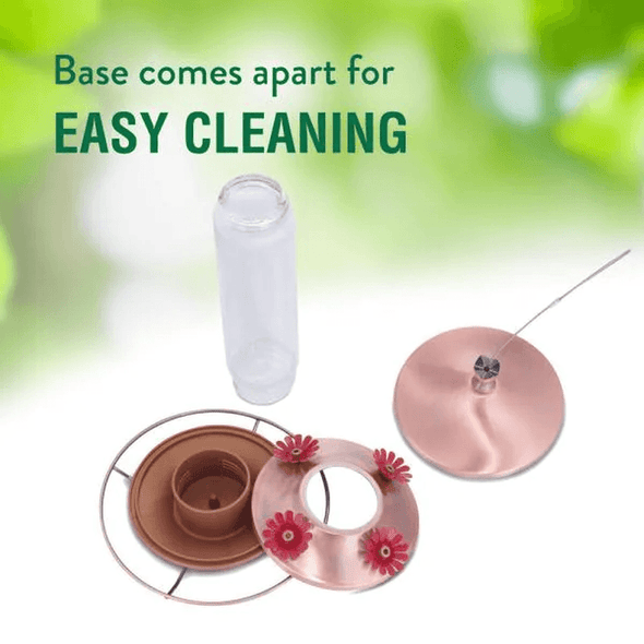 Elegant Glass Copper Hummingbird Feeder - We Love Hummingbirds
