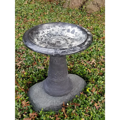 Endura Clay Bird Bath Blue/Black - 20.5 in. H x 20 in. W - We Love Hummingbirds