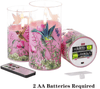 Eywamage Hummingbird Pink Floral Glass Flameless Candles with Remote, 3 Pack Flickering LED Battery Candles Gift Set D 3" H 4" 5" 6" Decorative Candles - We Love Hummingbirds