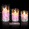 Eywamage Hummingbird Pink Floral Glass Flameless Candles with Remote, 3 Pack Flickering LED Battery Candles Gift Set D 3" H 4" 5" 6" Decorative Candles - We Love Hummingbirds