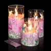 Eywamage Hummingbird Pink Floral Glass Flameless Candles with Remote, 3 Pack Flickering LED Battery Candles Gift Set D 3" H 4" 5" 6" Decorative Candles - We Love Hummingbirds