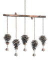 Flamed Copper Pine Cone Wind Chimes - We Love Hummingbirds