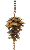 Flamed Pine Cones and Bells Rain Chain - We Love Hummingbirds