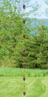 Flamed Pine Cones and Bells Rain Chain - We Love Hummingbirds