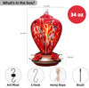 Floral Balloon Hand Blown Glass Hummingbird Feeder - Holds 34 oz of Nectar - We Love Hummingbirds