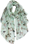 Floral Birds Print Scarf for Women - We Love Hummingbirds