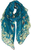 Floral Birds Print Scarf for Women - We Love Hummingbirds