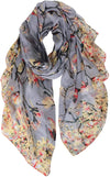 Floral Birds Print Scarf for Women - We Love Hummingbirds