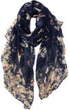 Floral Birds Print Scarf for Women - We Love Hummingbirds