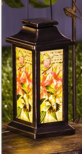 Fluttering Hummingbird Brown Solar Powered LED Outdoor Lantern - We Love Hummingbirds