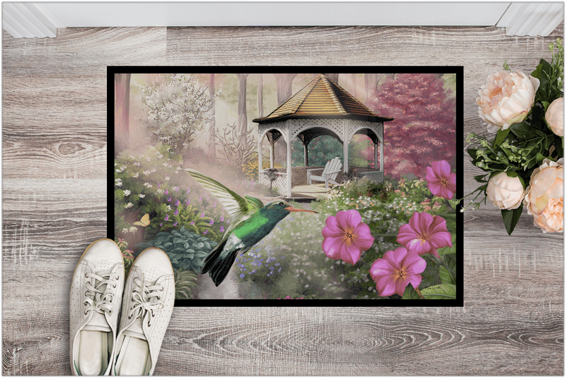 Hummingbird Welcome Mat Garden Gazebo Hummingbird Non-Slip Outdoor Door Mat – We Love Hummingbirds