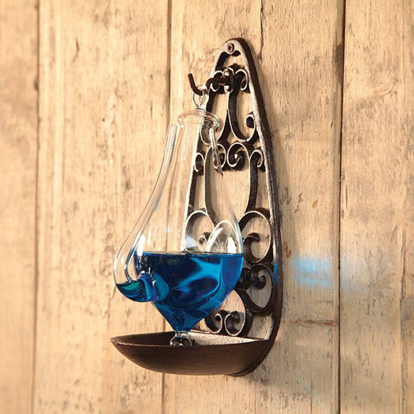 Glass Barometer with Cast Iron Holder - We Love Hummingbirds