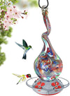 Gnarly Glass Neck Gourd Hand Blown Glass Hummingbird Feeder - Holds 16oz of Nectar - We Love Hummingbirds