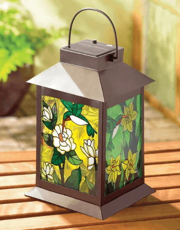 Green and Yellow Hummingbird Solar Lantern - We Love Hummingbirds