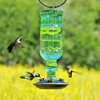 Green Antique Bottle Decorative Glass Hummingbird Feeder - We Love Hummingbirds