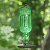 Green Antique Bottle Decorative Glass Hummingbird Feeder - We Love Hummingbirds