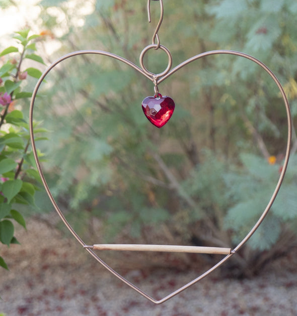 Heart Shaped Hummingbird Swing in Copper - We Love Hummingbirds
